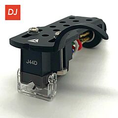 Jico Omnia J44D/DJ Improved 78005 MM DJ-cartridge on Black Headshell