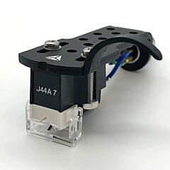 Jico Omnia J44A7 Impr. 78014 high-output Hifi MM-cartridge on Black Headshell